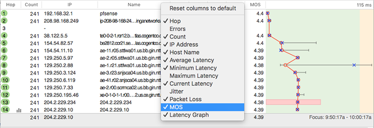 pingplotter measure packet loss