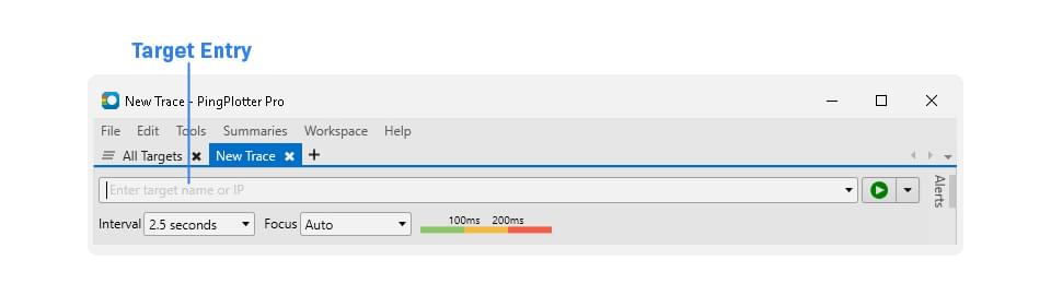 A highlighted PingPlotter screenshot